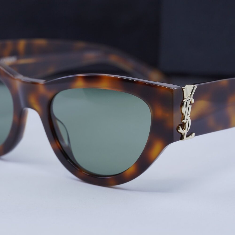 Saint Laurent SLM94 003 Cat Eye Sunglasses - Havana/Green - Picture 9 of 12